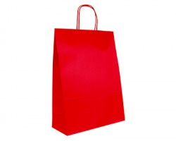 Scatto 3240-RO Busta regalo con manico ritorto, misura 32x40X11cm, colore rosso