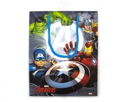 Avengers Sacchetto regalo con cordino, misura 20,5x26x11,5 cm - 1pz