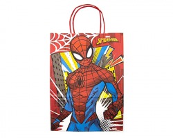 Spiderman Sacchetto regalo con manico ritorto, misura 26x34x12 cm - 1pz