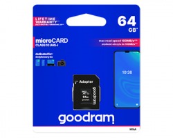 GOODRAM Micro SDHC 64GB Class 10 UHS-I con adattatore