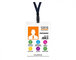 Scatto 632 Porta badge con cordoncino 100x140mm, colore blu