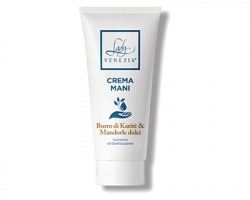 Lady Venezia Crema Mani Burro di Karitè e mandorle dolci, emolliente e protettiva, 100ml, made in Italy